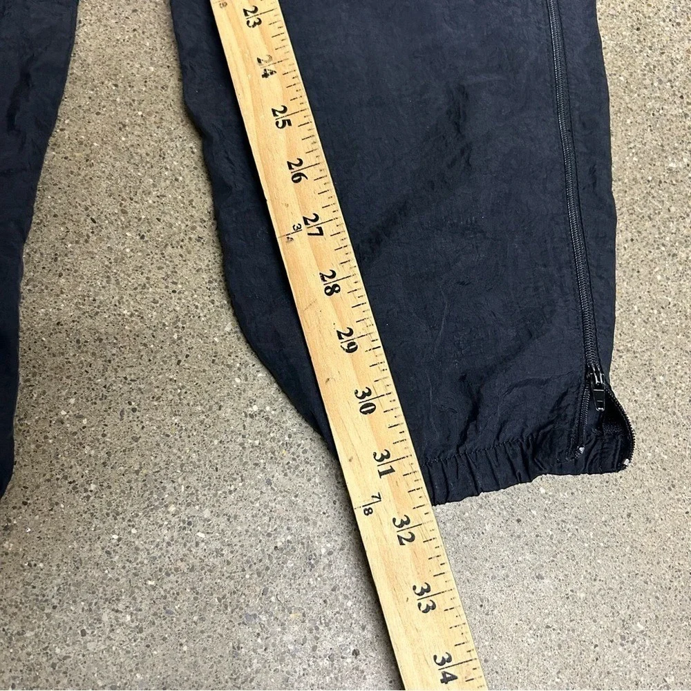 Vintage Nike Track Pants Mens Large Black 90s Nylon Cuffed Baggy Sweat Joggers